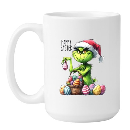 Kubek duży biały 450 ml z kolorowym nadrukiem świątecznym – must-have dla kawoszy