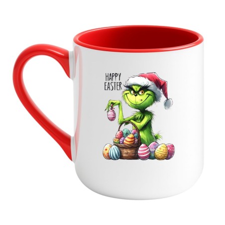 Kubek elegancki biało-czerwony 330 ml z zabawnym obrazkiem – świetny pomysł na prezent