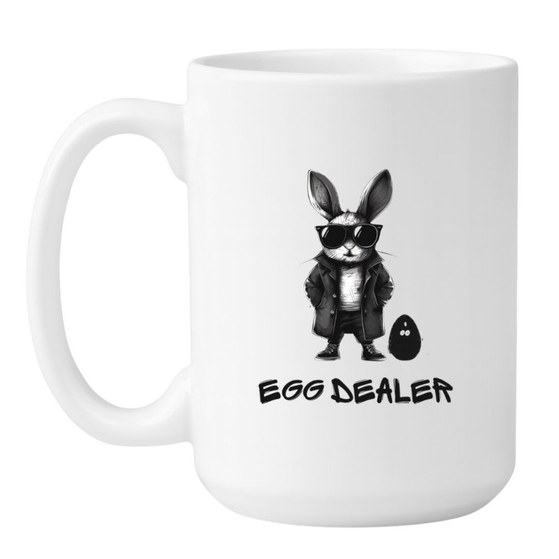 Kubek duży biały 450 ml z humorystycznym nadrukiem wielkanocnym – idealny do kawy