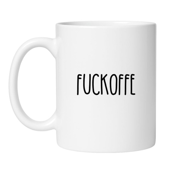 Śmieszny kubek biały 330 ml z nadrukiem bez cenzury – odważny kubek do pracy i do kawy