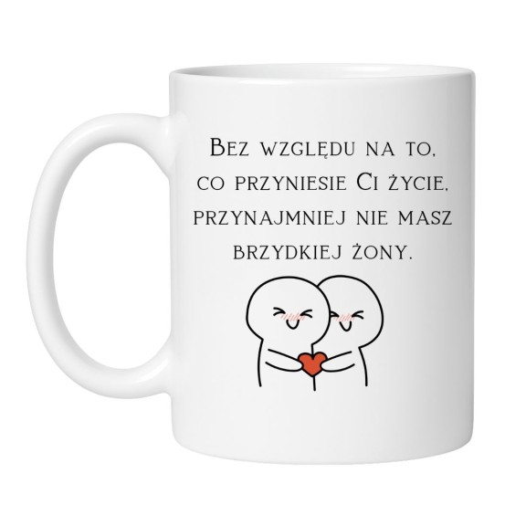 kubek dla męża z zabawnym napisem o żonie