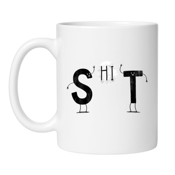 Śmieszny kubek biały 330 ml z nadrukiem – zabawny kubek z wulgarnym napisem, gadżet dla ludzi z dystansem.